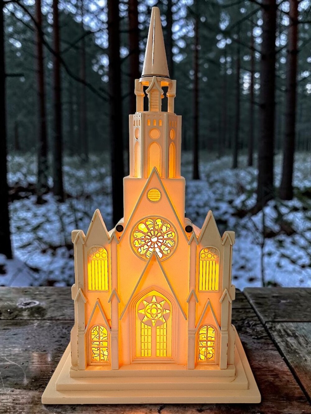 Vtg Raylite Electric Corp Light Up Church Cathedral Christmas Gothic Lamp WORKS
